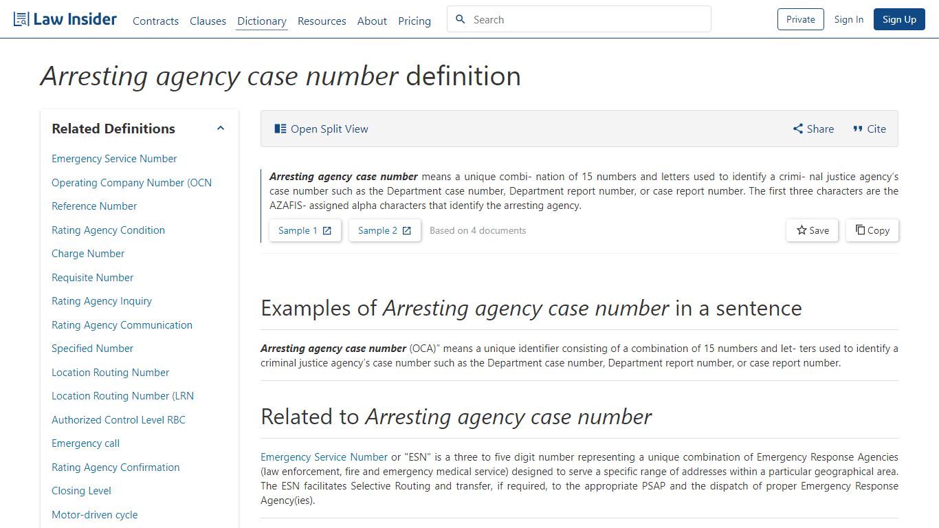 Arresting agency case number Definition | Law Insider